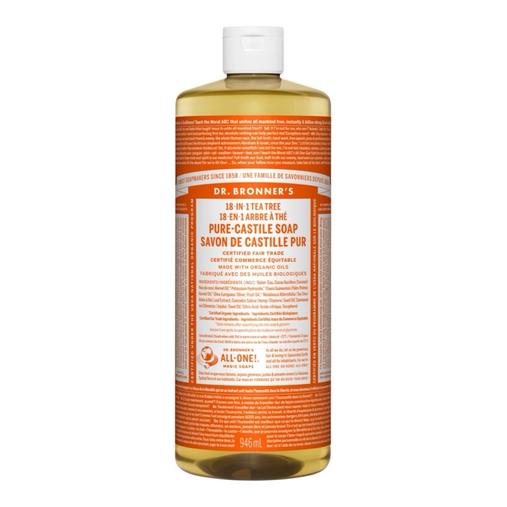 DR. BRONNER'S 18-IN-1 PURE-CASTILE LIQUID SOAP TEA TREE 946ML - BRAND NEW
